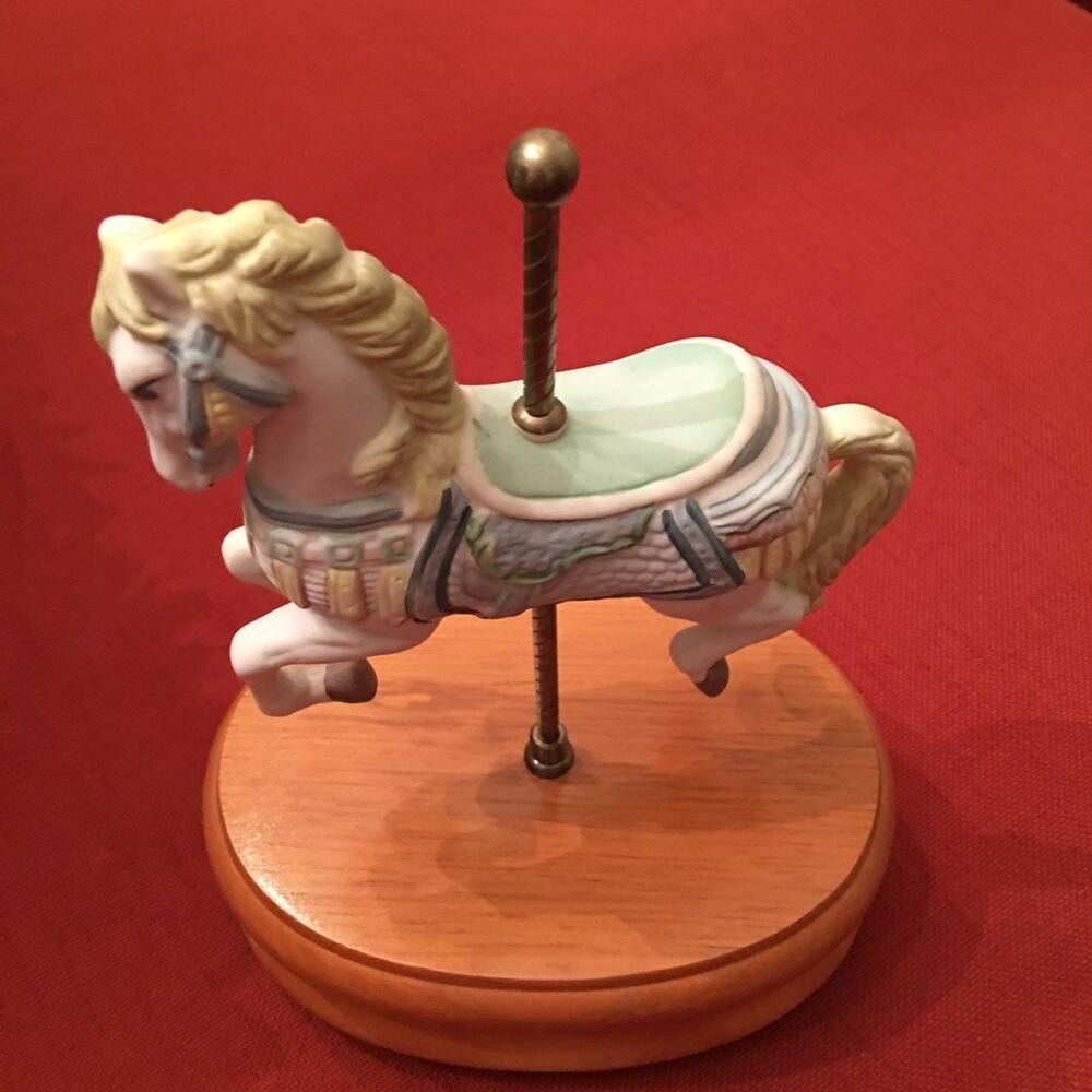 Light Blue Carousel Music Box
